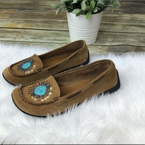 Ellemenno Bohemian beaded Moccasins Shoes Size 7